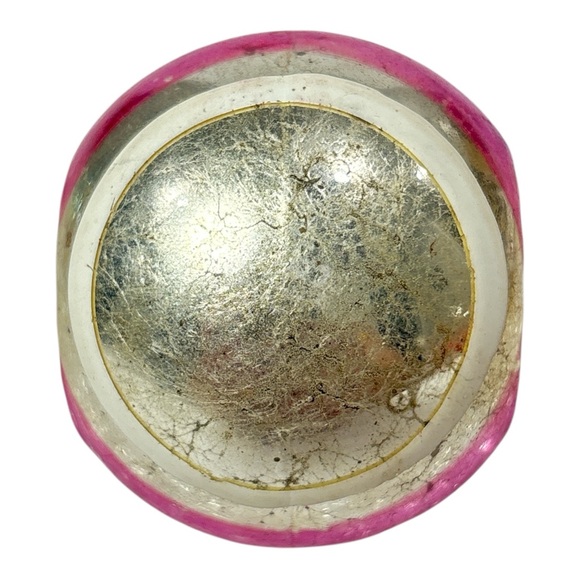 Vintage 2.5" Shiny Brite Double Indent Reflector Glass Christmas Ornament Stripe - Picture 5 of 6